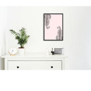 Impression d'art mural guépard minimaliste   Moder