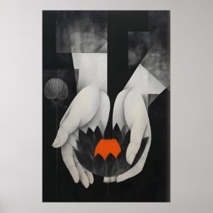 Impression d'art mural Lotus - Mains abstraites av