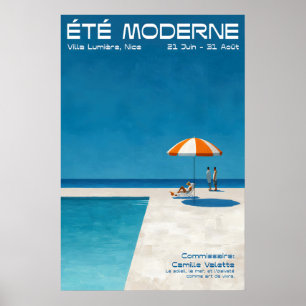 Impression d'art mural moderne de piscine d'été en