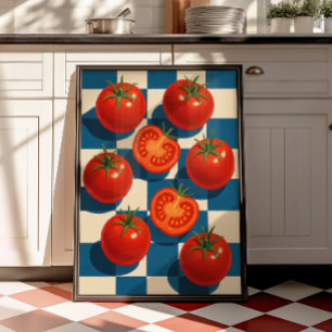 Impression d'art mural rétro de cuisine aux tomate