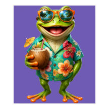 Impression d'art murale de grenouille tropicale dr