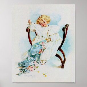 Impression d'art par Maud Humphrey Fille cousant