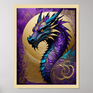 Impression d'art prête à encadrer Dragon Violet