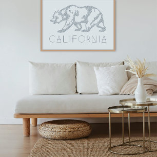 Impression d'art typographique de l'ours grizzly b