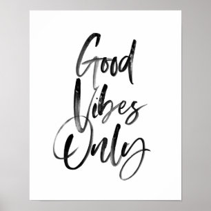 Impression d'art typographique Good Vibes Only
