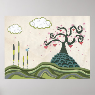 Impression d'art vectoriel Sakura Doodle