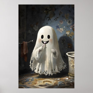 Impression de baignoire de fantôme se brossant les