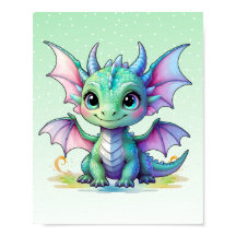 Impression de bébé dragon pastel