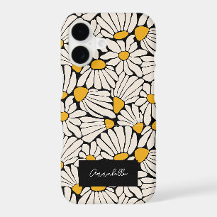 Impression de bloc floral jaune noir matisse