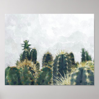 Impression de cactus aquarelle | 10x8