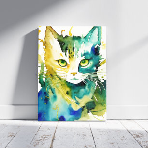Impression de Canvas de Chat Vert