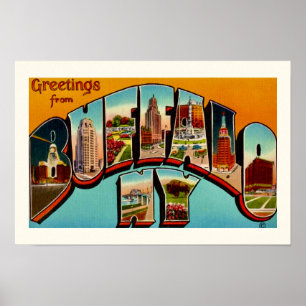 Impression de carte postale vintage de Buffalo New