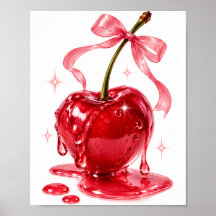 Impression de cerise rouge juteuse brillante, semi