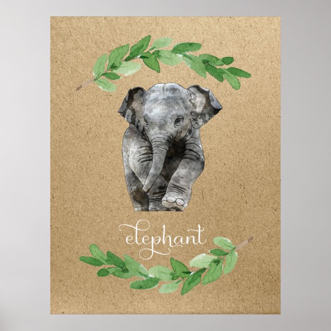 Impression de chambre de garçon éléphant pour la n (Devant)
