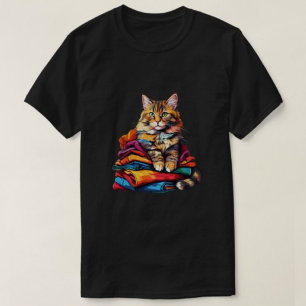 Impression de chat T-shirts noirs pour hommes mode