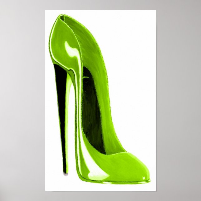 Impression de chaussures Lime Green Stiletto (Devant)