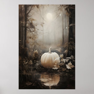 Impression de citrouille de bois d'automne, Hallow