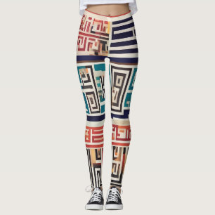 Impression de clé grecque Leggings