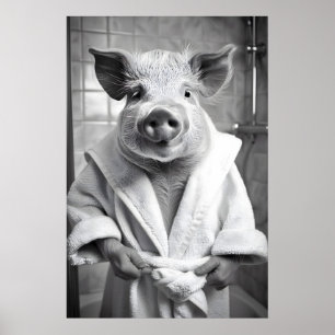 Impression de cochon drôle en robe de chambre Anim
