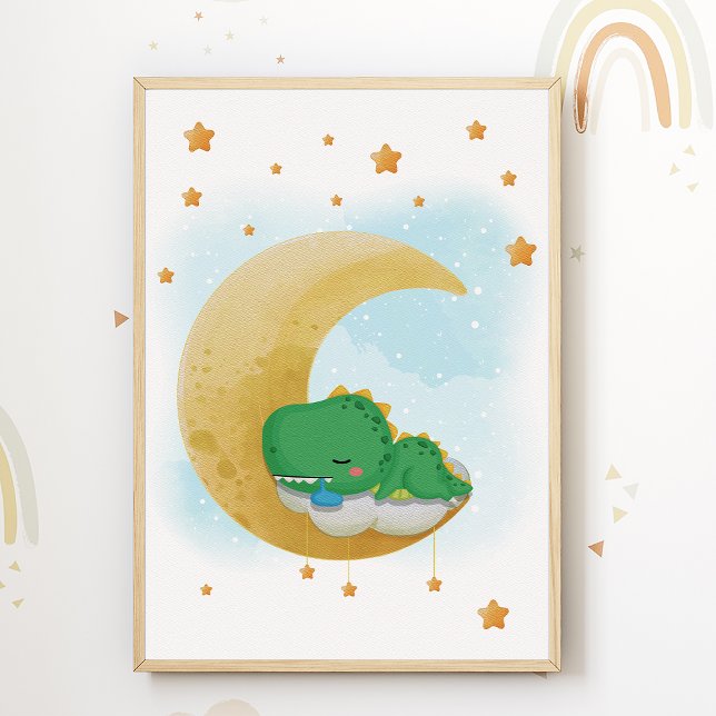 Impression de crèche dinosaure Lune Dino Affiche p (Créateur téléchargé)