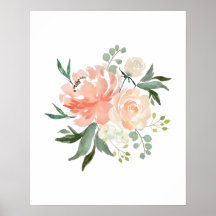 Impression de crèche Fleurs de pêcher à l'aquarell