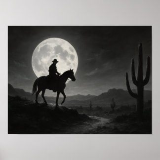 Impression de désert sous la pleine lune - Nuit oc