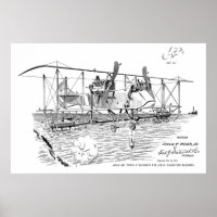 Impression de dessin d'art Bomber Bomber Biplane 1