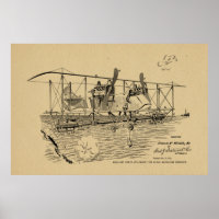 Impression de dessin d'art Bomber Bomber Biplane 1