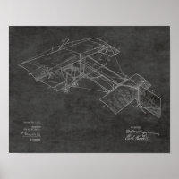 Impression de dessin d'art d'avion Vintage 1913