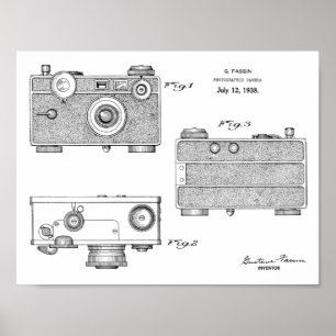 Impression de dessin d'art de la caméra Vintage 19