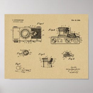 Impression de dessin d'art de la caméra Vintage 19