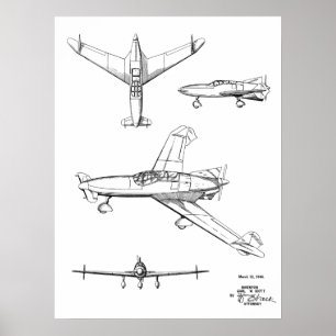 Impression de dessin d'art de l'avion à boucle arr