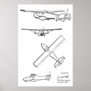 Impression de dessin d'art de l'avion à boucle arr