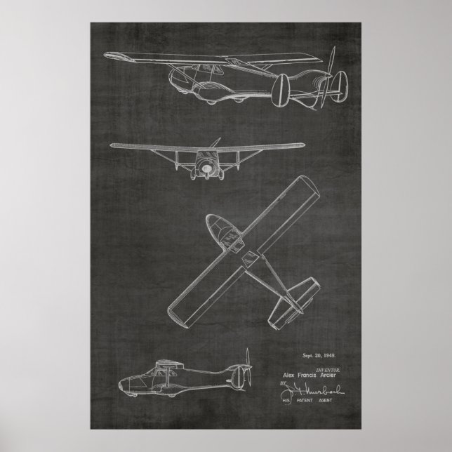 Impression de dessin d'art de l'avion à boucle arr (Devant)