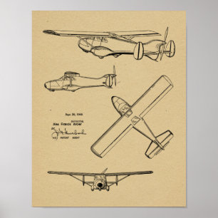 Impression de dessin d'art de l'avion à boucle arr