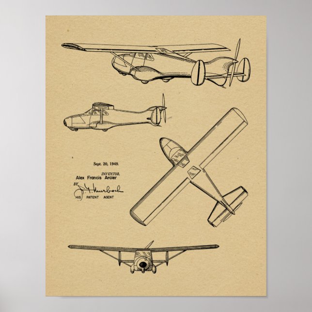 Impression de dessin d'art de l'avion à boucle arr (Devant)