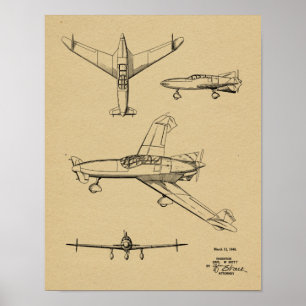 Impression de dessin d'art de l'avion à boucle arr