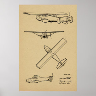 Impression de dessin d'art de l'avion à boucle arr