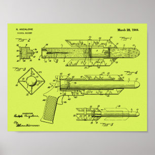 Impression de dessin d'art Pistol Rocket en 1944