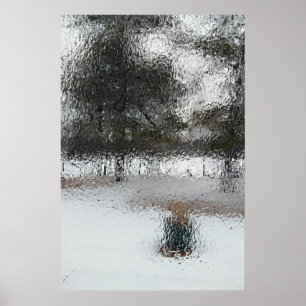 Impression de fenêtre glacée, papier d'affiche de