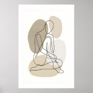 Impression de figure d'art en ligne dessin de cont