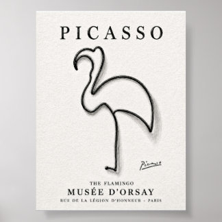 Impression de flamant rose de Picasso | Art minima