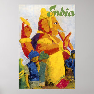Impression de Ganesh de peinture d'Inde Art hindi