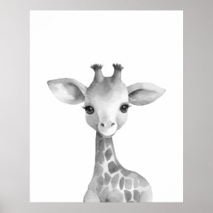 Impression de girafe noir et blanc