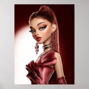 Impression de glamour rouge, papier afficheur de v