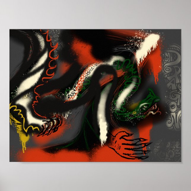 Impression de graffitis Dragon (Devant)