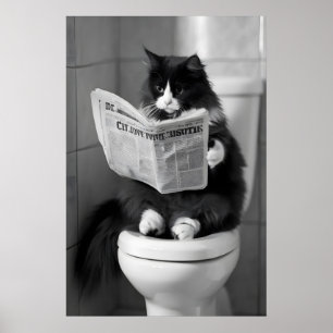 Impression de journal de chat drôle, mur de salle