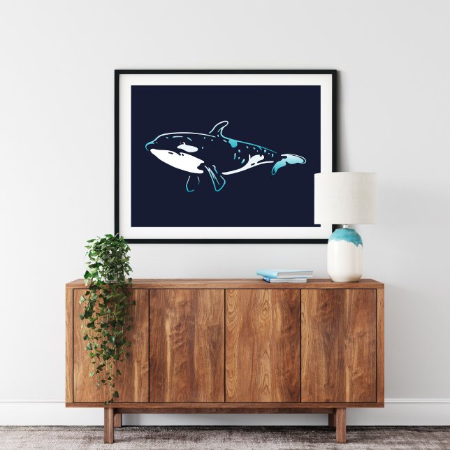 Impression de la baleine tueuse | Impression mural (Killer Whale Print | Killer Whale Wall Print by TinkPrints)