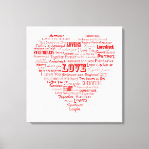 Impression de la toile de collage de mots d'amour