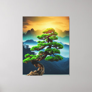 Impression de la toile de l'arbre Bonsai
